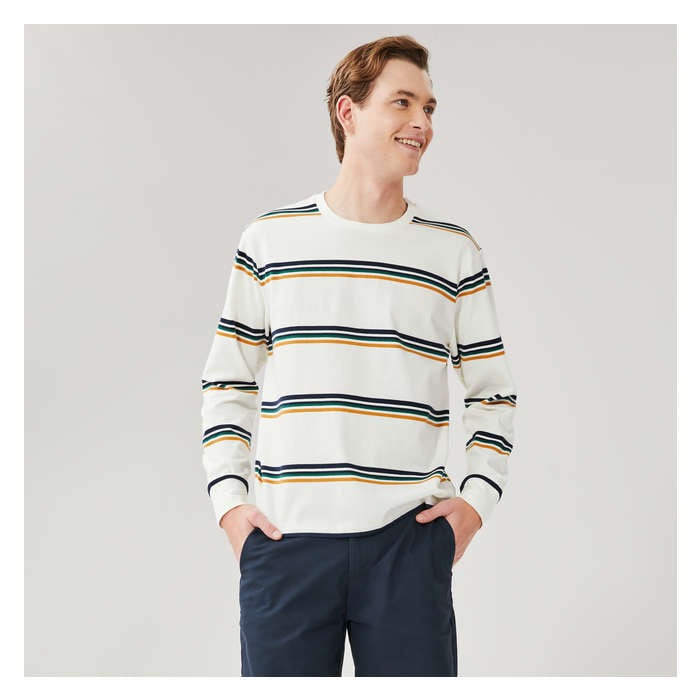 Men's Stripe Long Sleeve Pullover